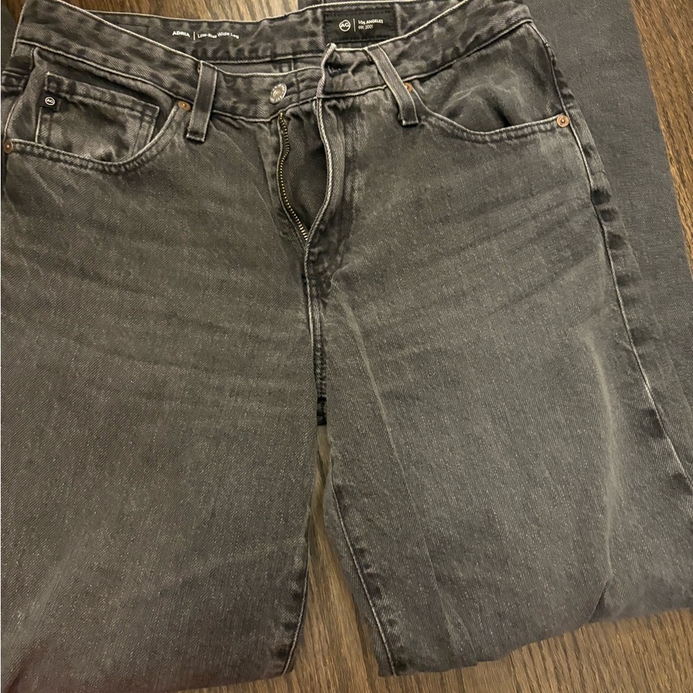 AG low rise wide leg -  Black Denim Jeans